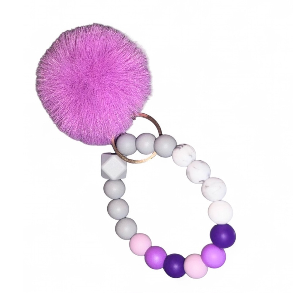 Amethyst Aura Women’s Silicone Beaded Keychain - Picture 2 of 8